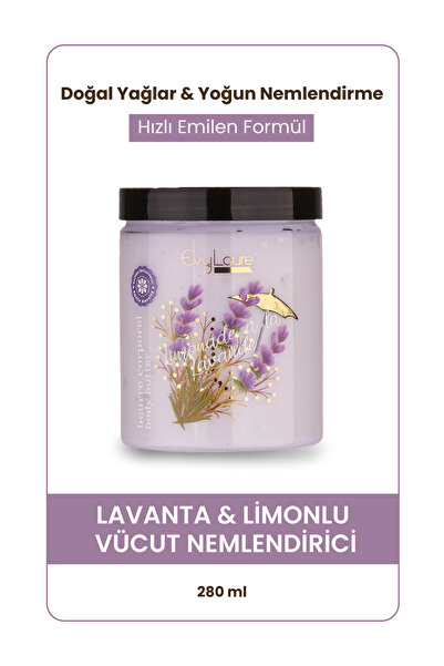 EvyLaure Lavanta & Limon Body Butter | Doğal Yağlı, Nemlendirici, Kalıcı Koku...