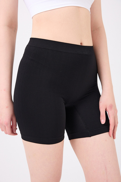 MİSTİRİK Pereto Model Stitch-Free Lightweight Shaping / Sculpting Non-Marking Women's Boxer Black Color