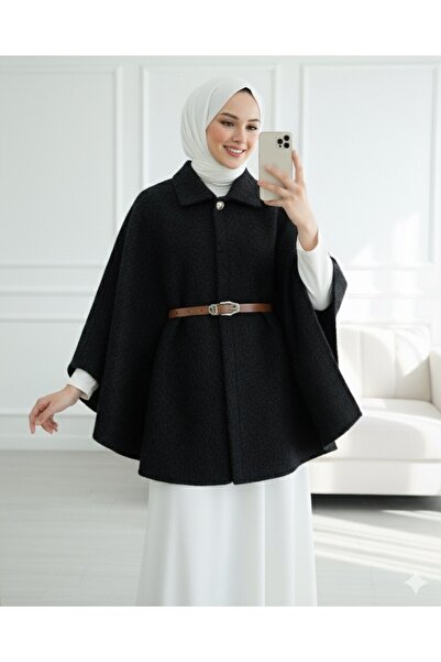 Modamorfo Παντζό με ένα κουμπί και ζώνη μέσης - Μαύρο