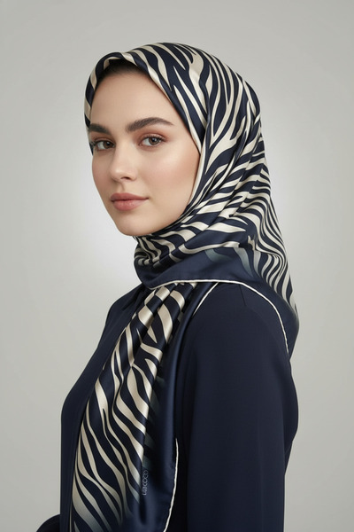 LadyCoco Zebra Patterned Digital Print Rayon Scarf