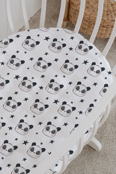 Messido 100% Cotton Poplin Baby Crib Bedding Set 80X120 cm - Cute Rabbit