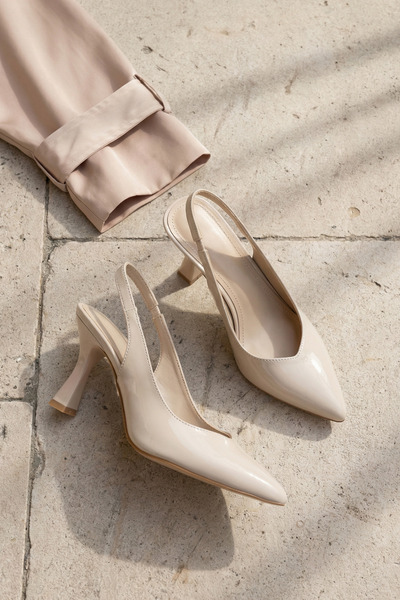 Brielfy Beryls Pantofi de damă, bej, plat, elastici, moderni, de vară, cu vâr...