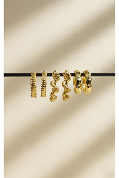 Candy مجموعة أقراط حلقية منقوشة