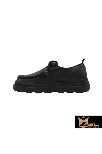 Zaim Kundura Women's Black Genuine Leather Shoes 505320466-1