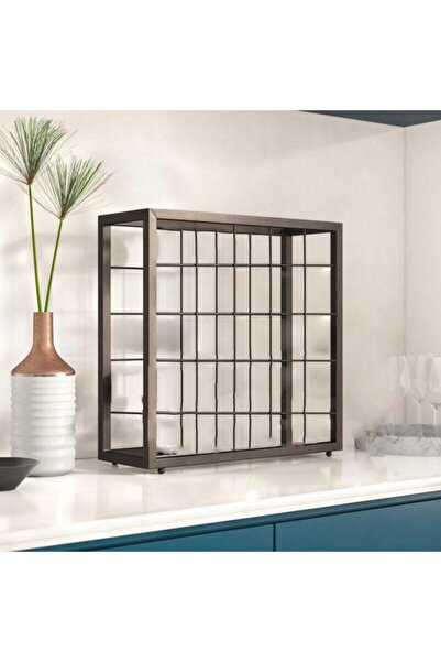 Genel Markalar Dekoratif Metal Şaraplık Içki Standı - 25 Şişelik - Şişe Standı