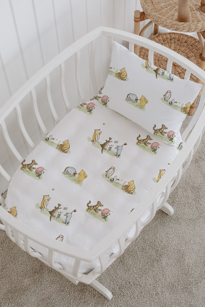 Messido 100% Cotton Poplin Baby Crib Bedding Set 80X120 cm - Cute Forest Friends