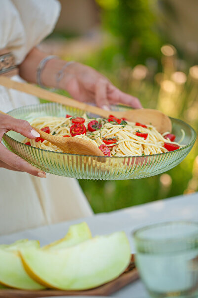 Rakle Splendid Glass Salad Bowl Set of 2 Green 25 cm - 30 cm