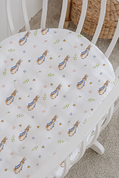 Messido 100% Cotton Poplin Mother's Side Crib Bedding Set 60X100 cm - Pink Bow Tale