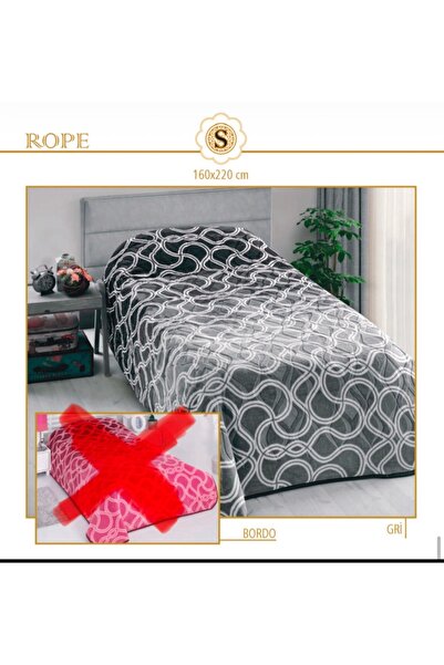 Sarar Tek Kişilik Battaniye- Gri Siyah- İNCE !! 1.8 KG.