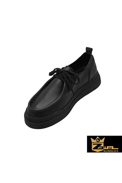 Zaim Kundura Women's Black Genuine Leather Shoes 505320466-1