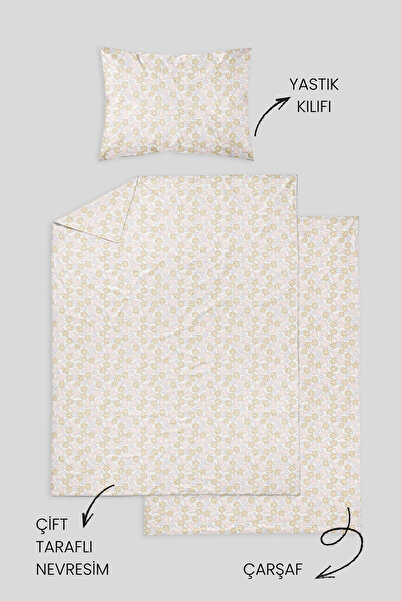 Messido 100% Cotton Poplin Mother's Side Crib Duvet Cover Set 60X100 cm - Tiny Flowers