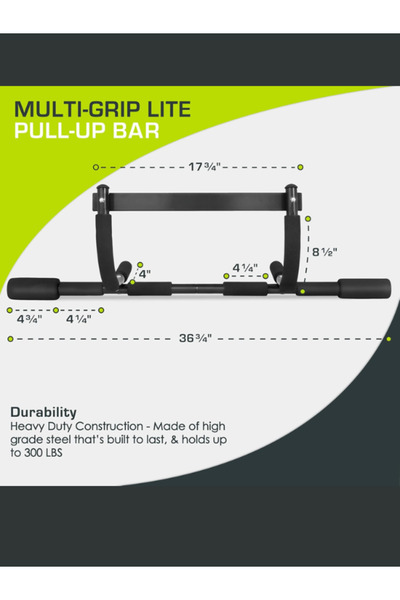 EliteEco Multi Grip Lite Pull Up Chin Up Bar Heavy Duty Doorway Upper Body Workout Bar for Home Gyms