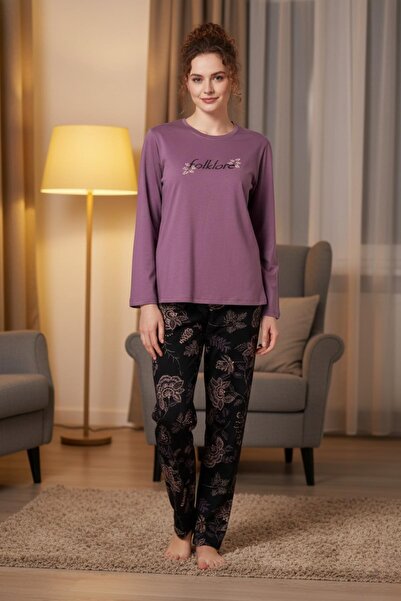 PİJAPİA Set de pijamale cu mâneci lungi pentru femei Dusty Rose