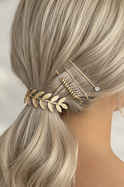 CAŞ DEKORASYON Золотистий металевий затискач з фігуркою листка та набір дротя...