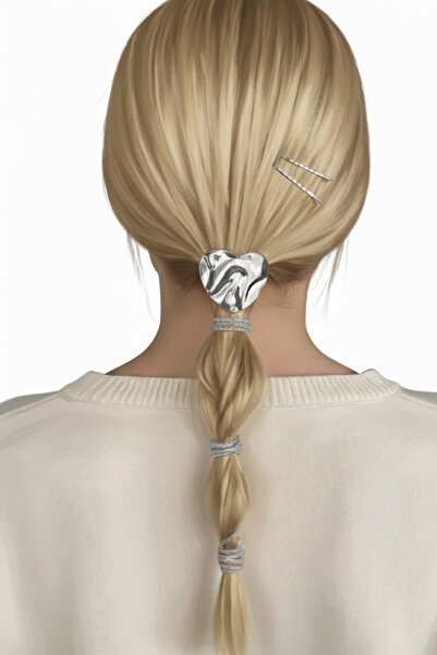 CAŞ DEKORASYON Set de catarame din cauciuc și catarame din sârmă de culoare argintie