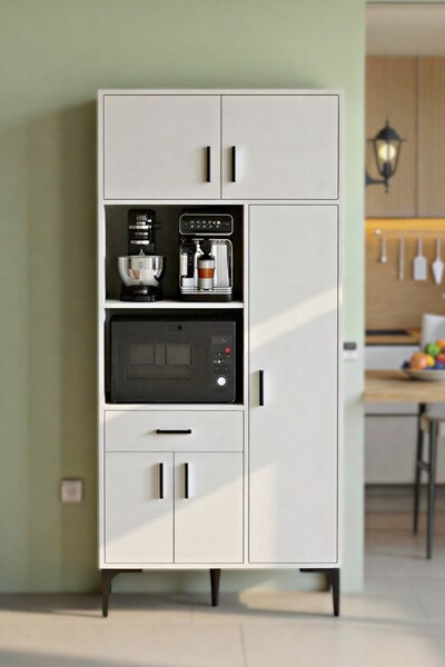 Moonlife Ares 5 Kapaklı Tek Çekmeceli Mutfak,Kiler Dolabı,Kahve Köşesi Çok Am...