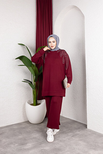 Sfg Life Moda طقم مكون من قطعتين من الملابس الإسلامية باللون العنابي للسيدات،...