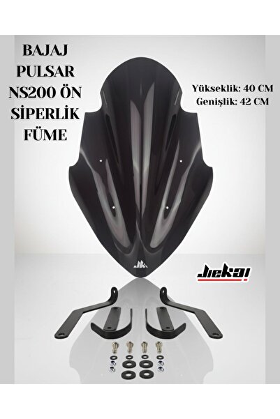 JİEKAİ Pulsar Ns200 Uyumlu Ön Uzun Tur Camı Siperlik Camı Füme Renk ( Ns150 N...