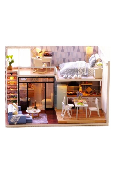 SSMEDIA Casă de păpuși decorativă DIY cu mobilier