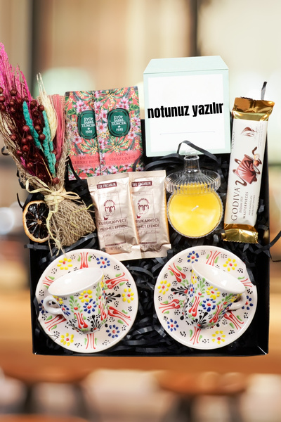 Genel Markalar El Yapımı Çini Fincan & Godiva Çikolata & Kahve & Mum & Kuru B...