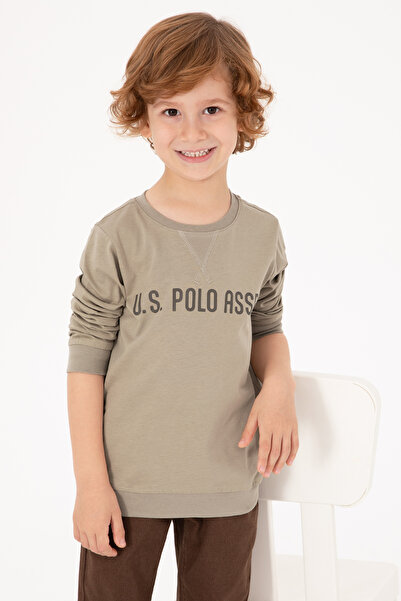 U.S. Polo Assn. Erkek Çocuk Açık Haki Bisiklet Yaka Sweatshirt 50314939-VR183
