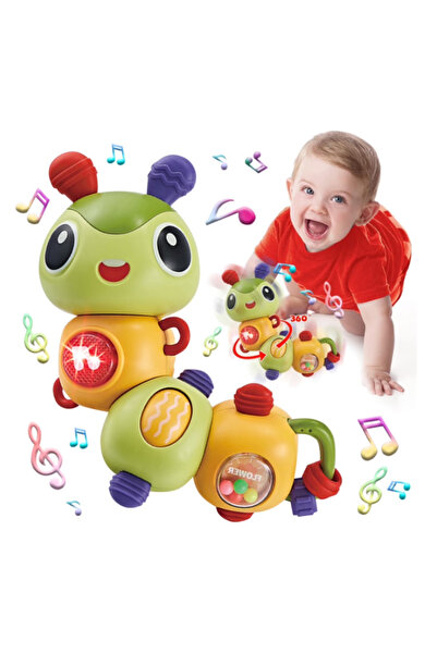 kik Jucărie Omidă Interactivă pentru Bebeluș Muzicală, Colorată, cu Zornăitor...