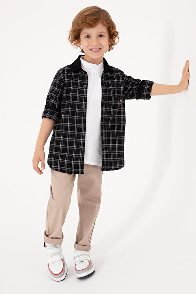 U.S. Polo Assn. Erkek Çocuk Gri Uzun Kollu Gömlek 50316674-VR024