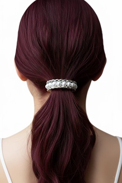 CAŞ DEKORASYON Cataramă din cauciuc cu perle metalice de culoare argintie