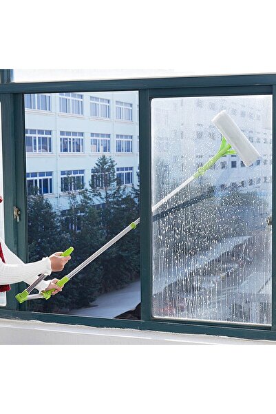 SSMEDIA Ștergător profesional pentru geamuri cu mâner extensibil și microfibră