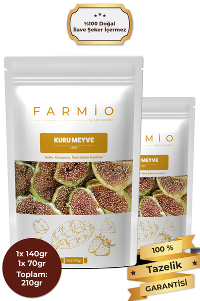 FARMİO Sugar-Free Dried Figs – 210Gr – Natural and Without Additives