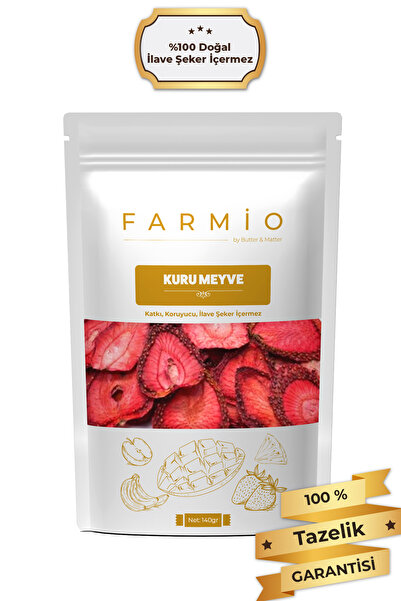 FARMİO Sugar-Free Dried Strawberries – 140Gr – Natural and Without Additives