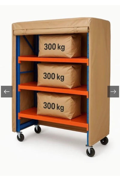 None Storage cabinet for heavy weights, camping equipment, and general storage.