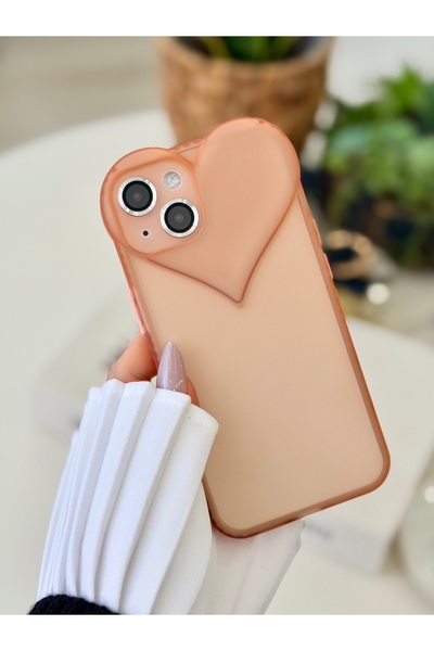 Go Aksesuar Iphone 13 Ve 14 Uyumlu Kalp Model Şeffaf Kılıf