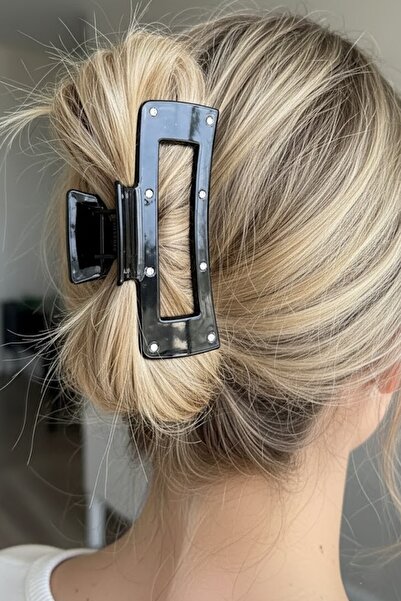 CAŞ DEKORASYON Μαύρο Χρώμα Πέτρα Λεπτομερής Πόρπη με μανταλάκια