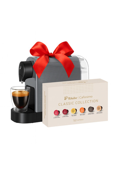 Tchibo Cafissimo Pure Plus Grey espresso machine + Clasic Collection capsules 6 assortments, 60 pcs