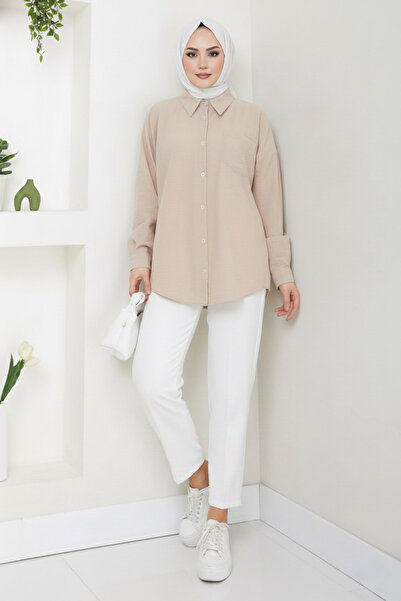 lavrisa Pera Keten Gömlek - LVRS4458