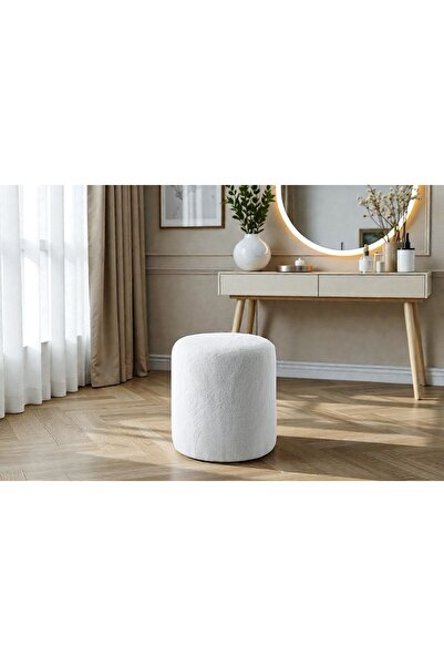 Framgan Teddy Düz Puff - Makyaj Masası Pufu – Dekoratif Ayak Uzatma Pufu - Si...