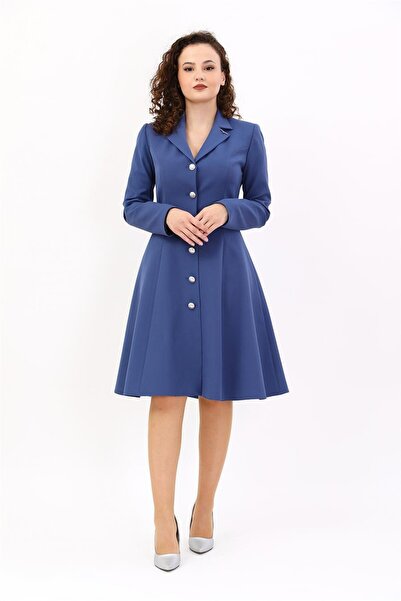 ÖNDER ÖZSOY Prenses Elbise -İndigo