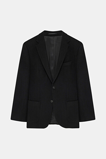 W Collection SİYAH DÜĞMELİ YÜN CEKET