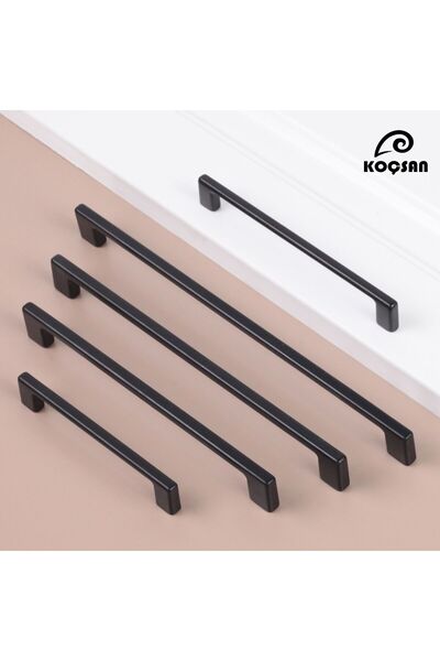 KOÇSAN مقبض أسود رقيق مقاس 96 مم، مقبض درج لخزانة أثاث المطبخ الريفي الفاخر