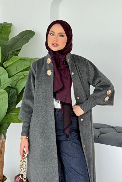 Şulemoda Giyim Bergama Cashmere Coat Anthracite