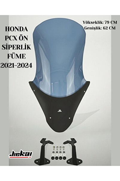 JİEKAİ Honda Pcx Ön Cam 2021-2024 Uyumlu Ön Siperlik 79 Cm Füme