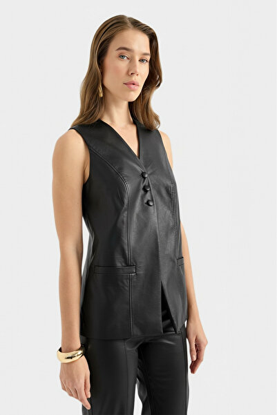Masha Kate Faux Leather Vest