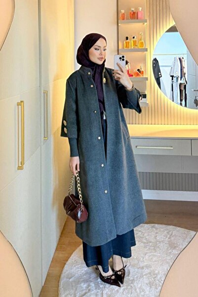 Şulemoda Giyim Bergama Cashmere Coat Anthracite