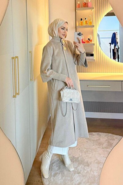 Şulemoda Giyim Bergama kaşe coat beige