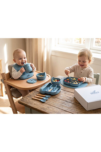 OEM Set complet hranire diversificare bebelusi, 9 piese, silicon alimentar+le...