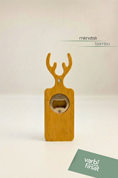 Varbifırsat Bamboo Bottle Opener – Steel Tip with Magnet