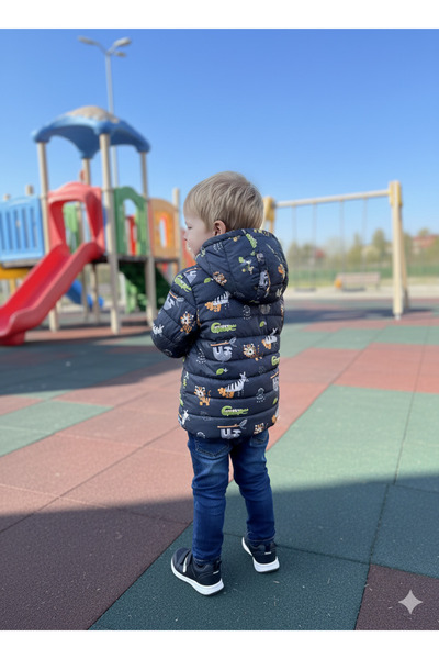 DUBLİNO KİDS NOU MODEL DE PALTOAN PENTRU BĂIEȚI CU BLĂNĂ INTERIOR ȘI CAPĂTĂ, IMPERMEABIL ȘI RESISTENT LA VENT