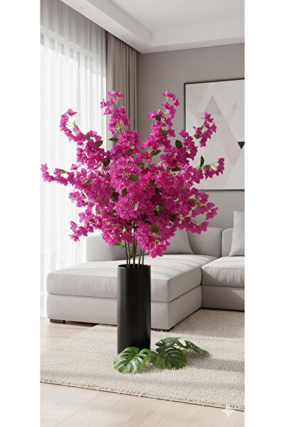 YAPAY ÇİÇEK DERYASI Yapay Çiçek Begonvil Çiçeği MOR Uzun Dallı uzun Çiçek 100cm