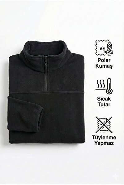 KaeLaurean Ανδρικό μαύρο φλις που δεν συρρικνώνεται, κανονική εφαρμογή, ψηλός λαιμός τσέπες, ανθεκτικό στο κρύο